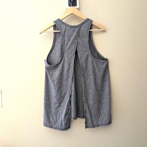 GAP Women's Gray Racerback Split-Back Tank Top
